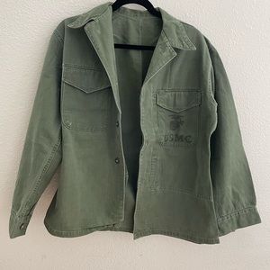 Vintage US Marine Corps Army Green Jacket - Large